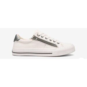 Taos Z Soul Lux Size 9.5 White Pewter Leather Women’s Lace Up Box